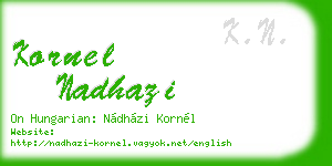 kornel nadhazi business card