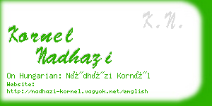 kornel nadhazi business card